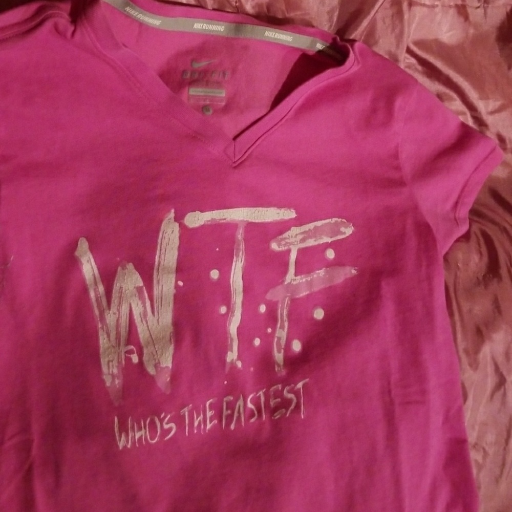 NWOT!!! NIKE Dry Fit WTF pink tee M